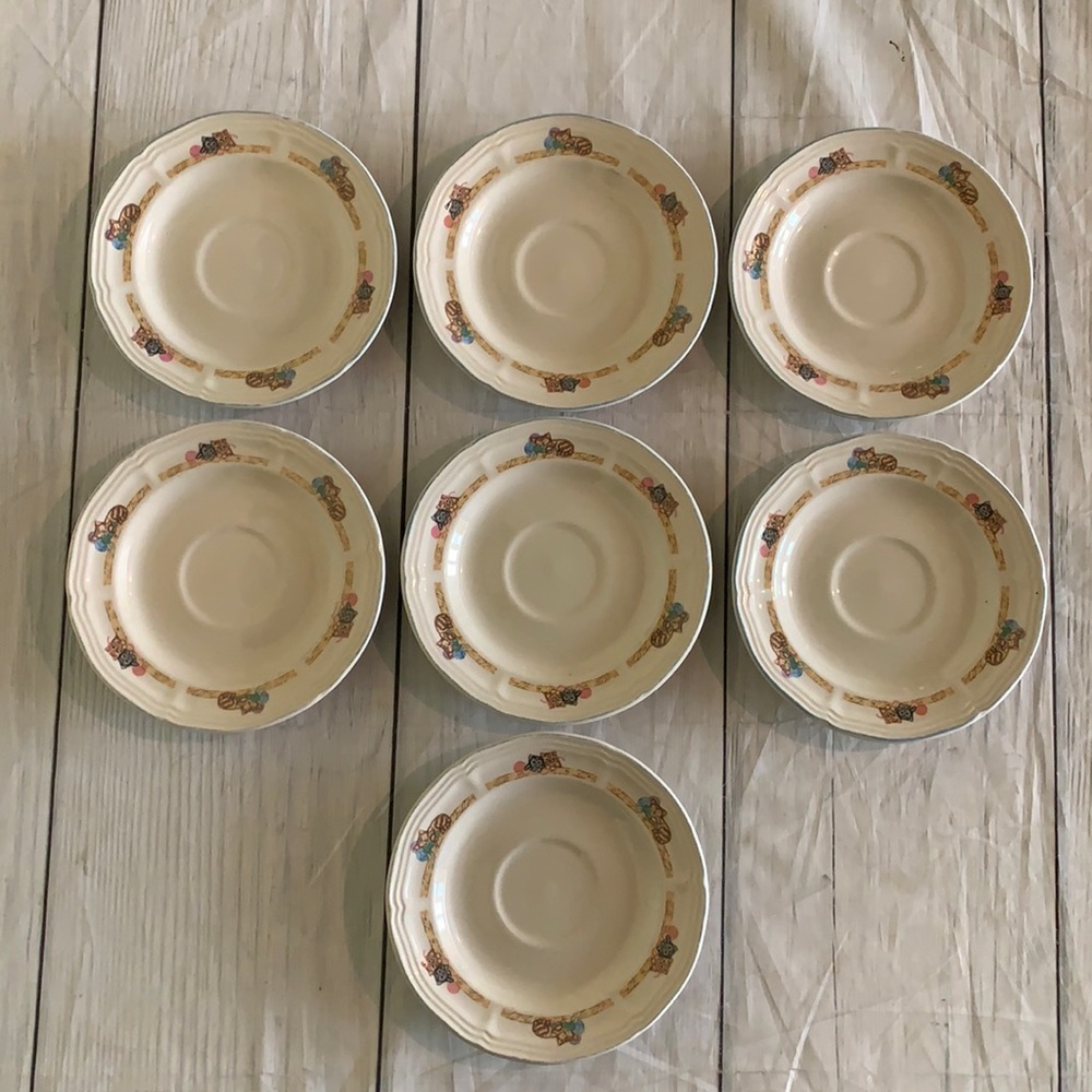 Tienshan Stoneware Purrfect Friends Kitten 🐱 7pc Plate Set